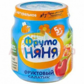 ДП фрутоняня пюре фруктов салат яблоко-груша-персик 100г 5+мес